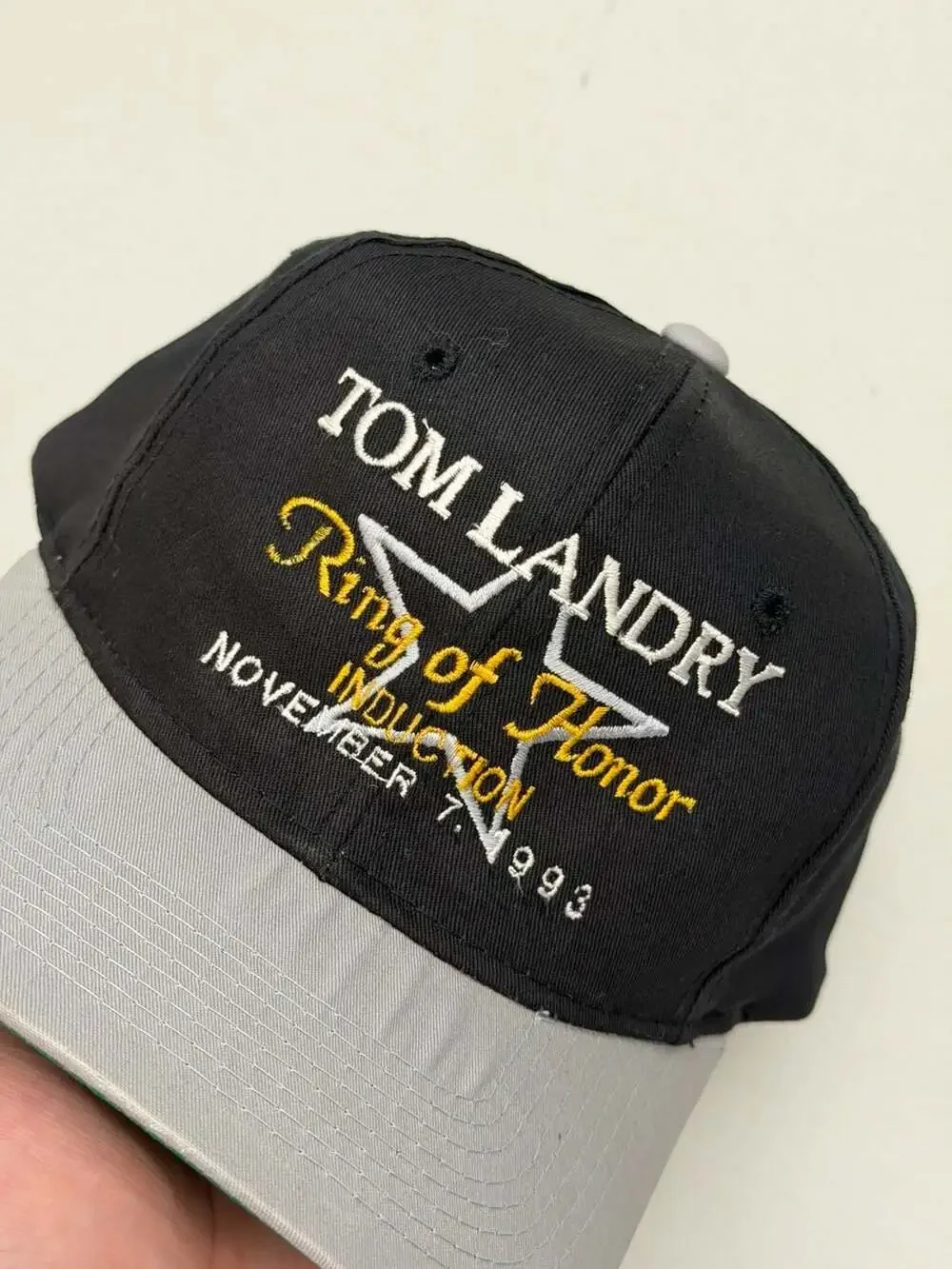 Vintage 90s Tom Landry Ring of Honor Induction 1993 Dallas Cowboys Snapback Hat